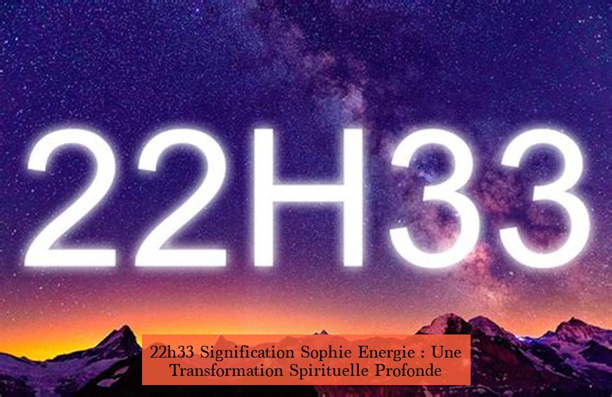 22h33 Signification Sophie Energie : Une Transformation Spirituelle Profonde