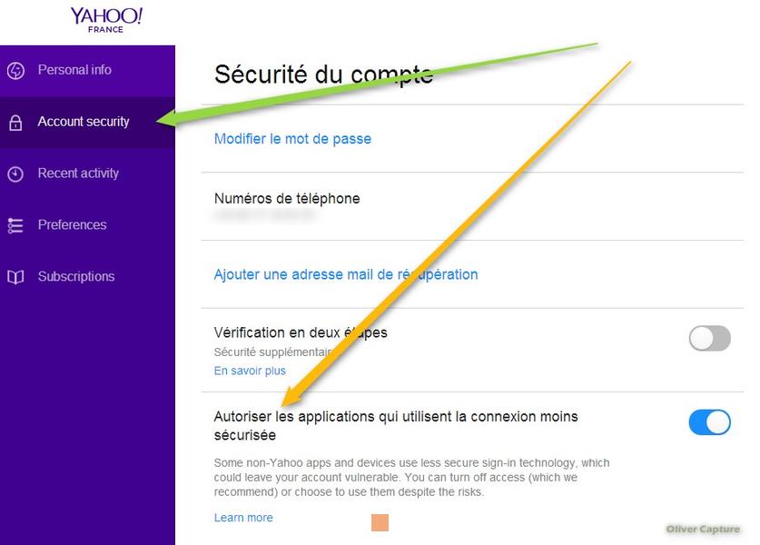Gestion de la confidentialité Yahoo